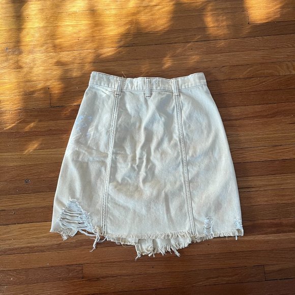 We The Free - Free People Parker Distressed Wrap Mini Skirt - Picture 6 of 6